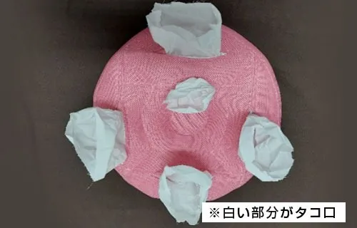 <枕の調節><br>これが異次元枕の特徴です。<br>取り出した中材は、袋かタッパーに入れて保管してください。